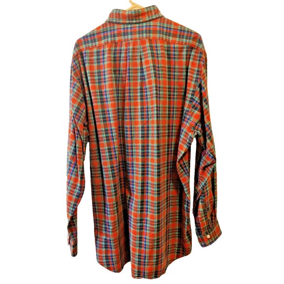 Ralph Lauren Men's Size Large Red Plaid Flannel Long Sleeve Shirt 100% Cotton - Picture 2 of 9